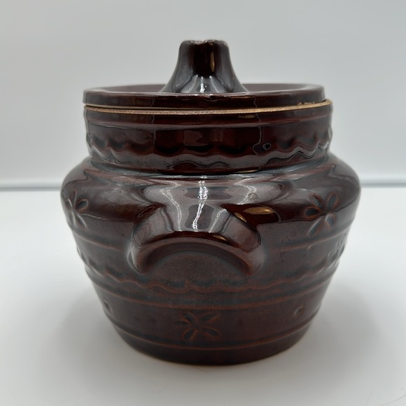 Vintage Mar-Crest Oven Proof Stoneware Bean Pot With Lid-USA - Picture 4 of 16